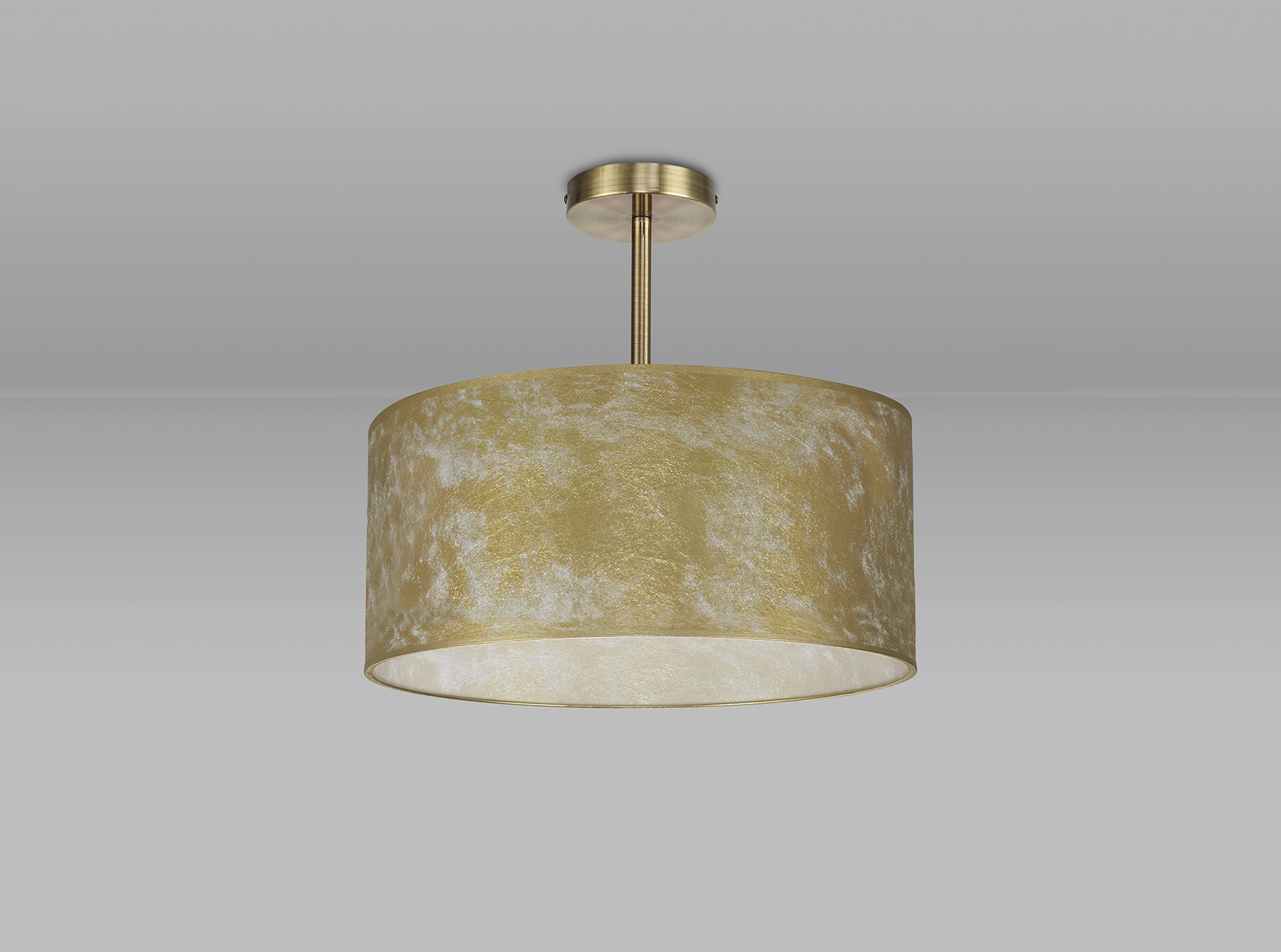 Baymont 40cm Semi Flush 1 Light Antique Brass, Gold Leaf DK0823  Deco Baymont